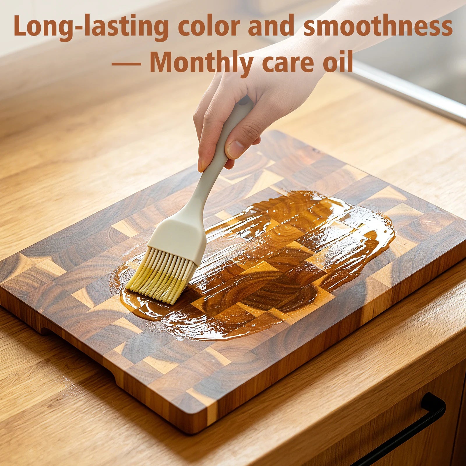 Acacia Wood End Grain Cutting Board, Reversible Kitchen Chopping Board, Multi-Purpose Serving & Prep Tray, Perfect for Kitchen and Dining Table, 1PK
