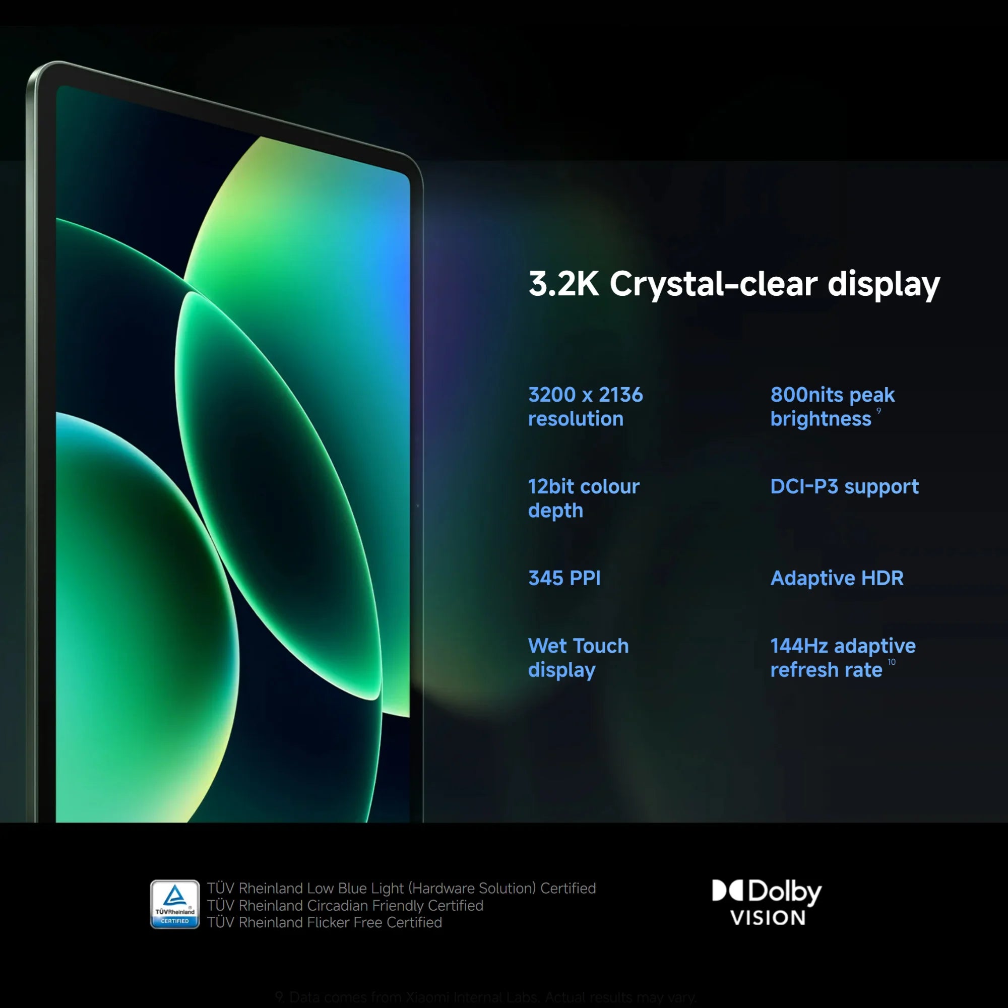 Xiaomi Pad 8 Pro 12+512GB WIFI 7 Global Version Snapdragon® 8 Elite Mobile Platform 11.2" 3.2K 144Hz Display 9200mAh 67W 50MP