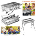 Portable Barbecue Grill Multi-Function Camping Stove with Stand with Storage Basket Charcoal Rack for Outdoor Camping Picnic