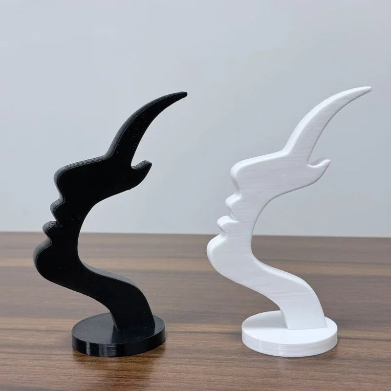 Minimalist Human Profile Eyeglass Holder 3D Printed Side Face Stand for Glasses Fun Practical Desk Line Art Decor Ornament