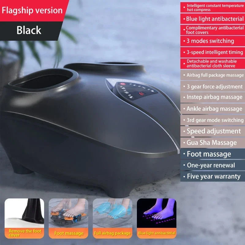 7 Modes Electric Foot Massager Shiatsu Air Pressure Infrared Heating Therapy Hot Compression Foot Muscle Relaxation Muscle Relax
