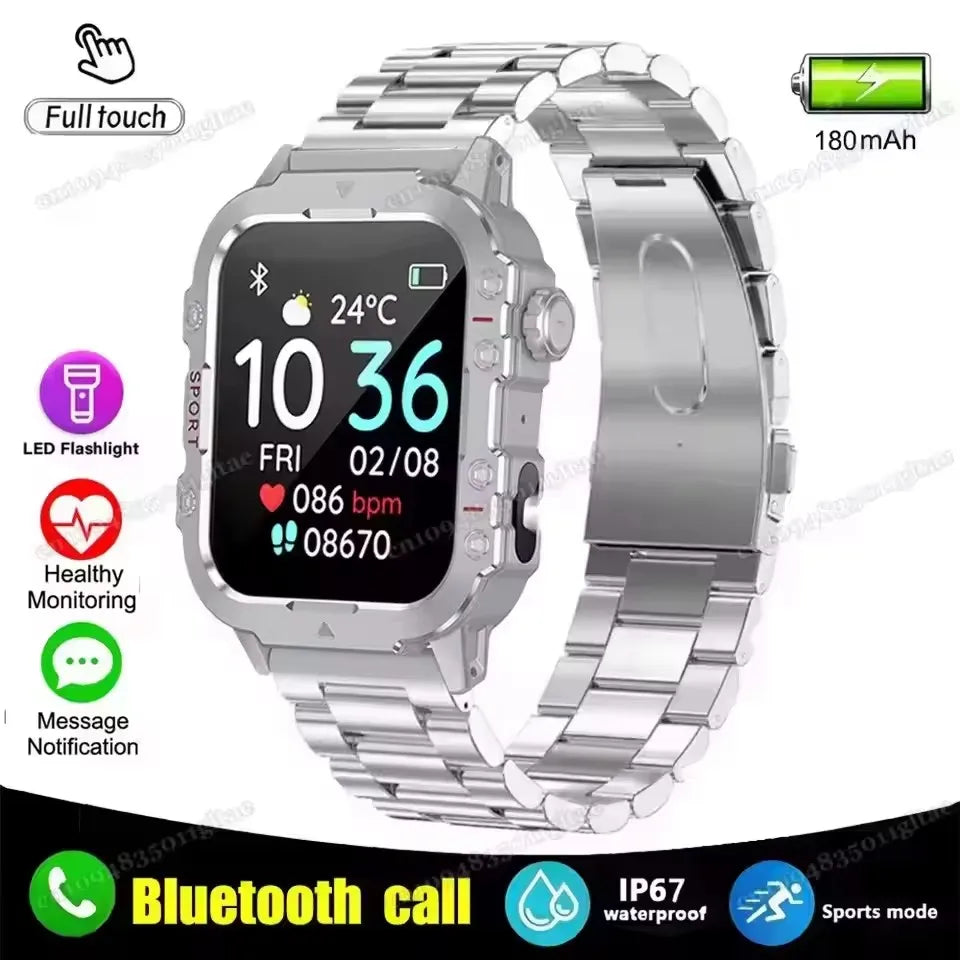 2025 New for Xiaomi Military Smart Watch Men IP67 3ATM Outdoor Sports Fitness Tracker Health Monitor 1.44Inch BT Call Smartwatch