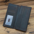 Crazy Horse Leather Men's Long Wallets Bifold Genuine Leather Pure First Layer Cowhide Retro Wallet