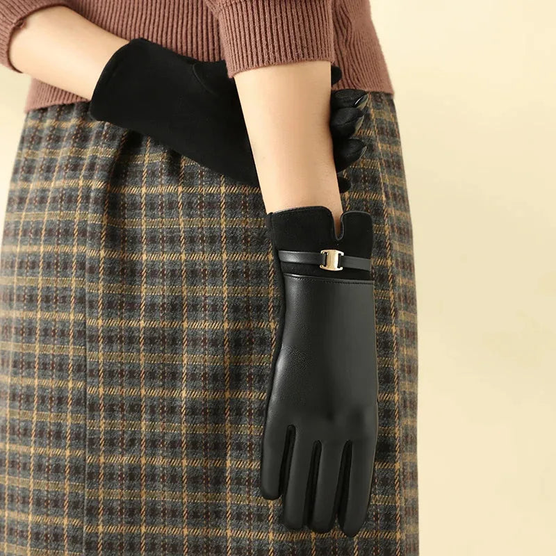 【Thick Warm】Women's Touchscreen Gloves Winter Windproof Riding Driving Gloves