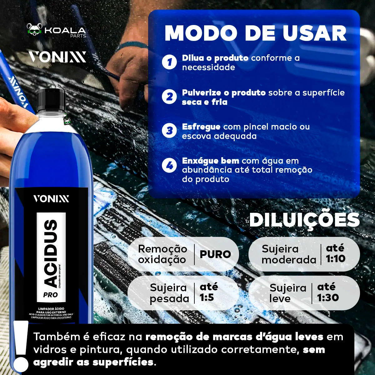 Multiimpador Ultra Concentrated Automotive Acid Acodus Pro Wheels 1.5L Metals Chassis Vonixx