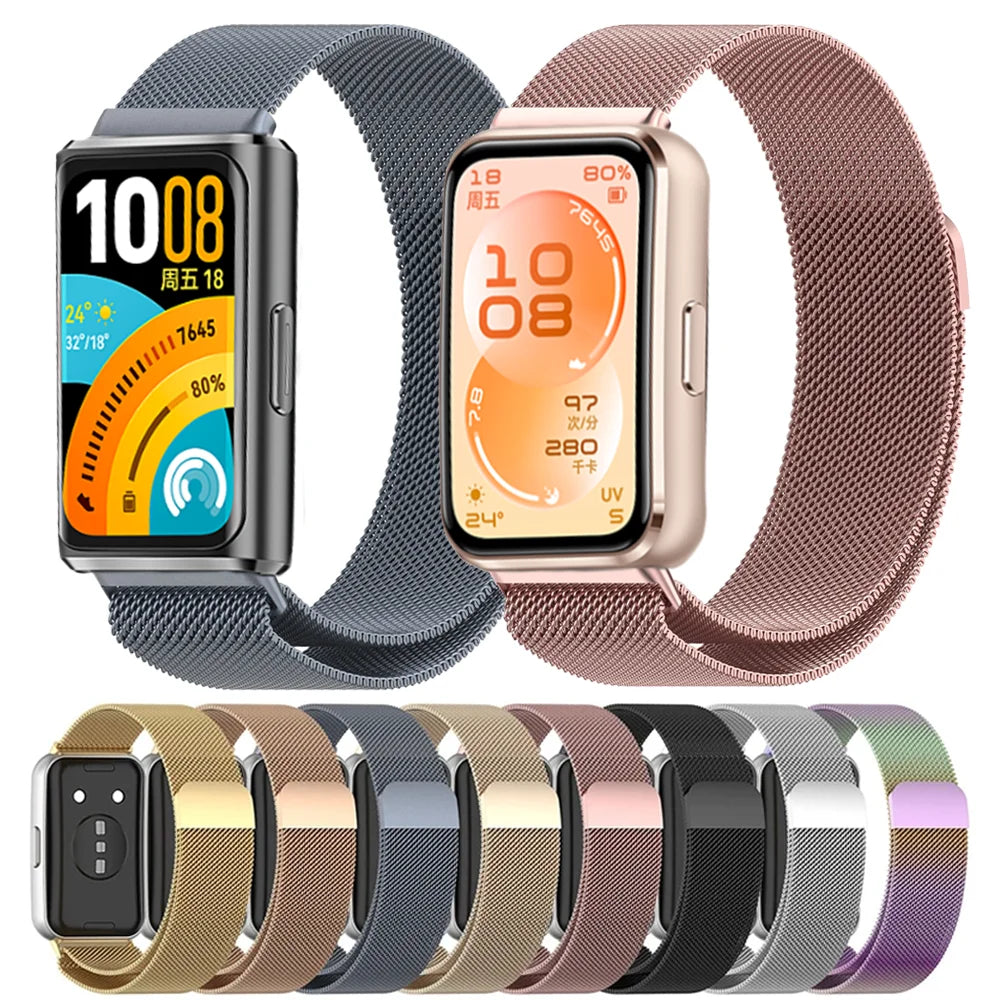 Milanese Band for Huawei Band 11 Pro 11 Metal Magnetic Strap Bracelet Breathable Wristband for Huawei Band 11 Correa Accessories