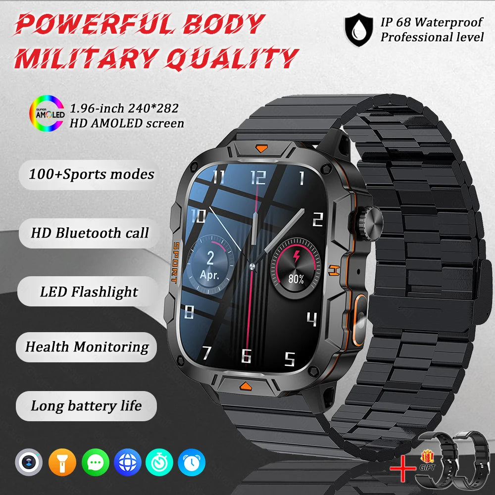 2025 For Xiaomi Original Built-in Dual-band GPS Men Smartwatch BT Call Fitness Military 5ATM IP68 Military Sport Smart Bracelet