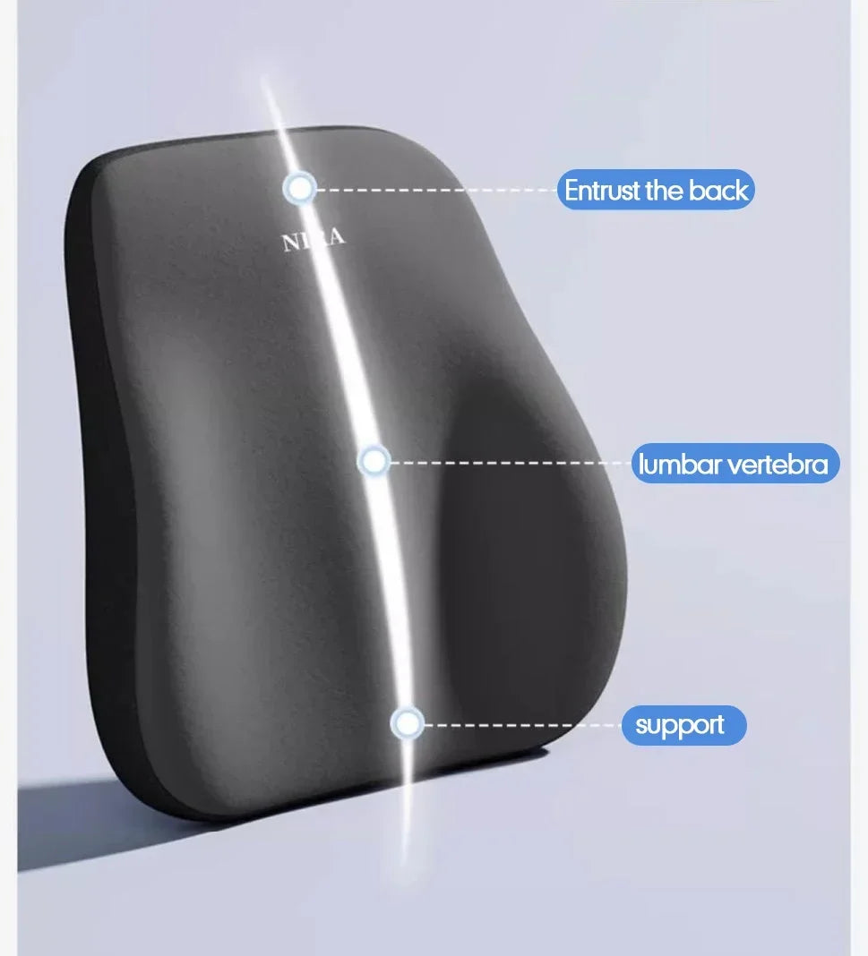 Memory Foam Car Universal Headrest Lumbar Cushion Back Cushion Lumbar Pillow Car Comfort Neck Pillow Car General Accessories