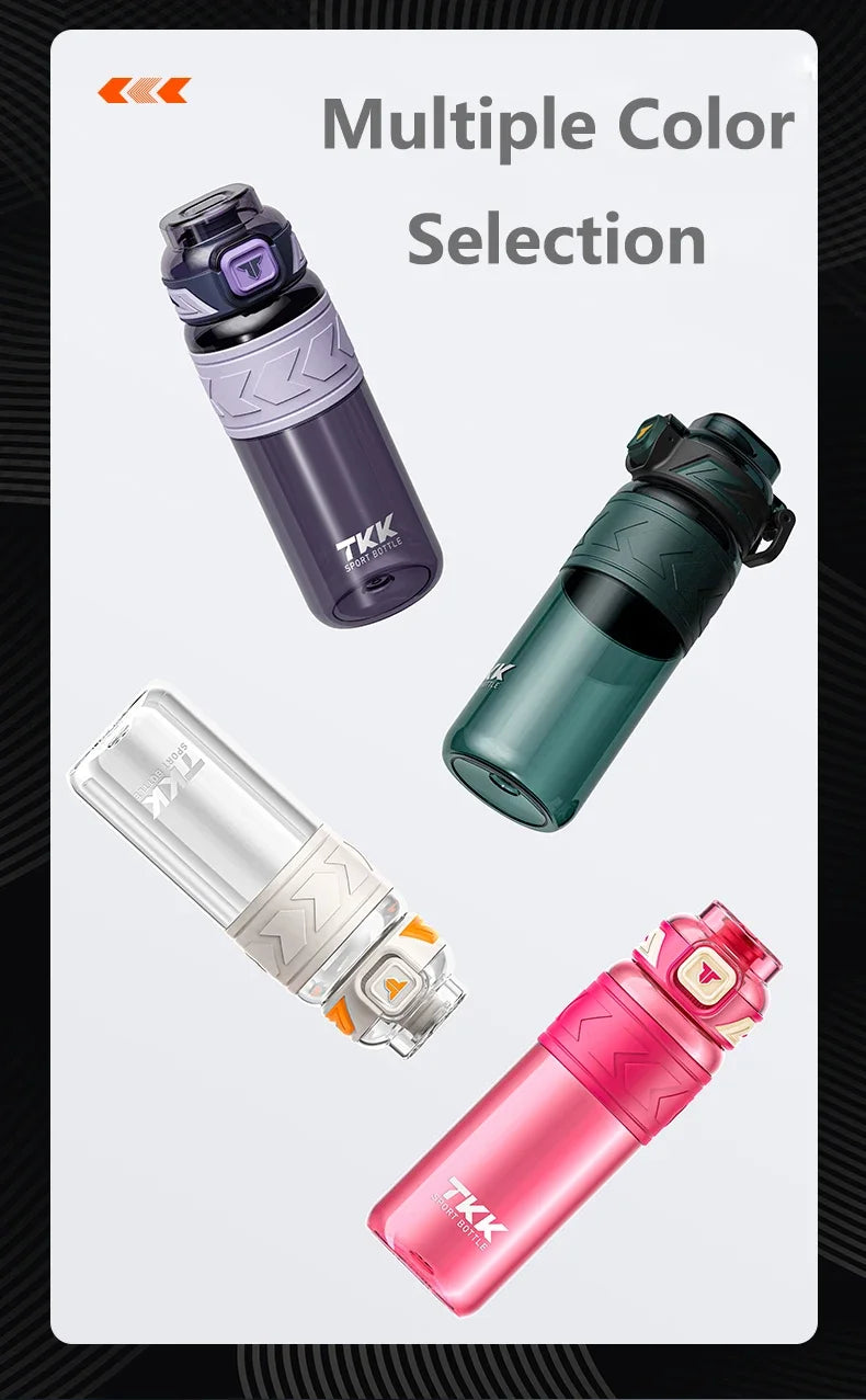 TKK 600/800/1000ml Sports Watter Bottle Tritan BPA free Straw Portable Leak-proof Plastic Drinkware Outdoor Fitness Kettle