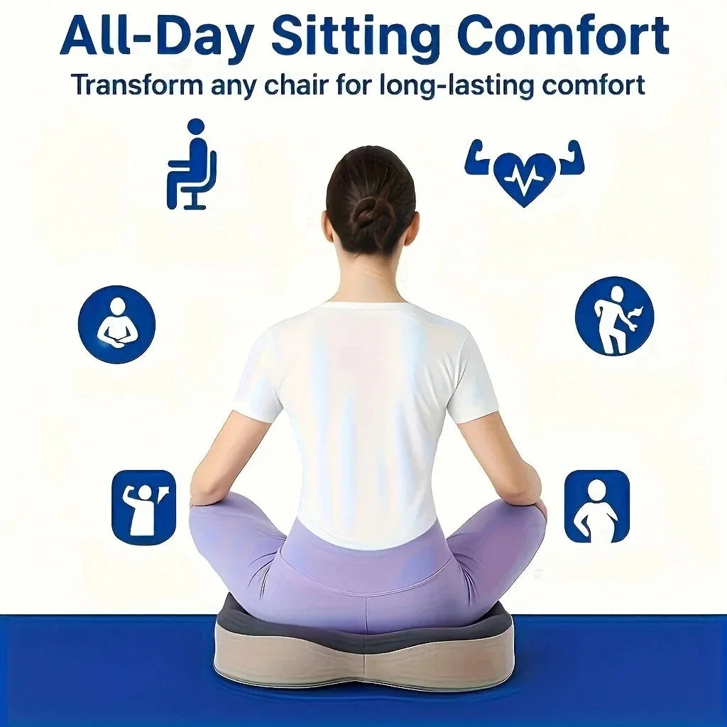Memory Foam Seat Cushion Tailbone Sciatica Back Pain Relief Comfort Office Chair Car Seat Cushion Non-Slip Orthopedic MemoryFoam