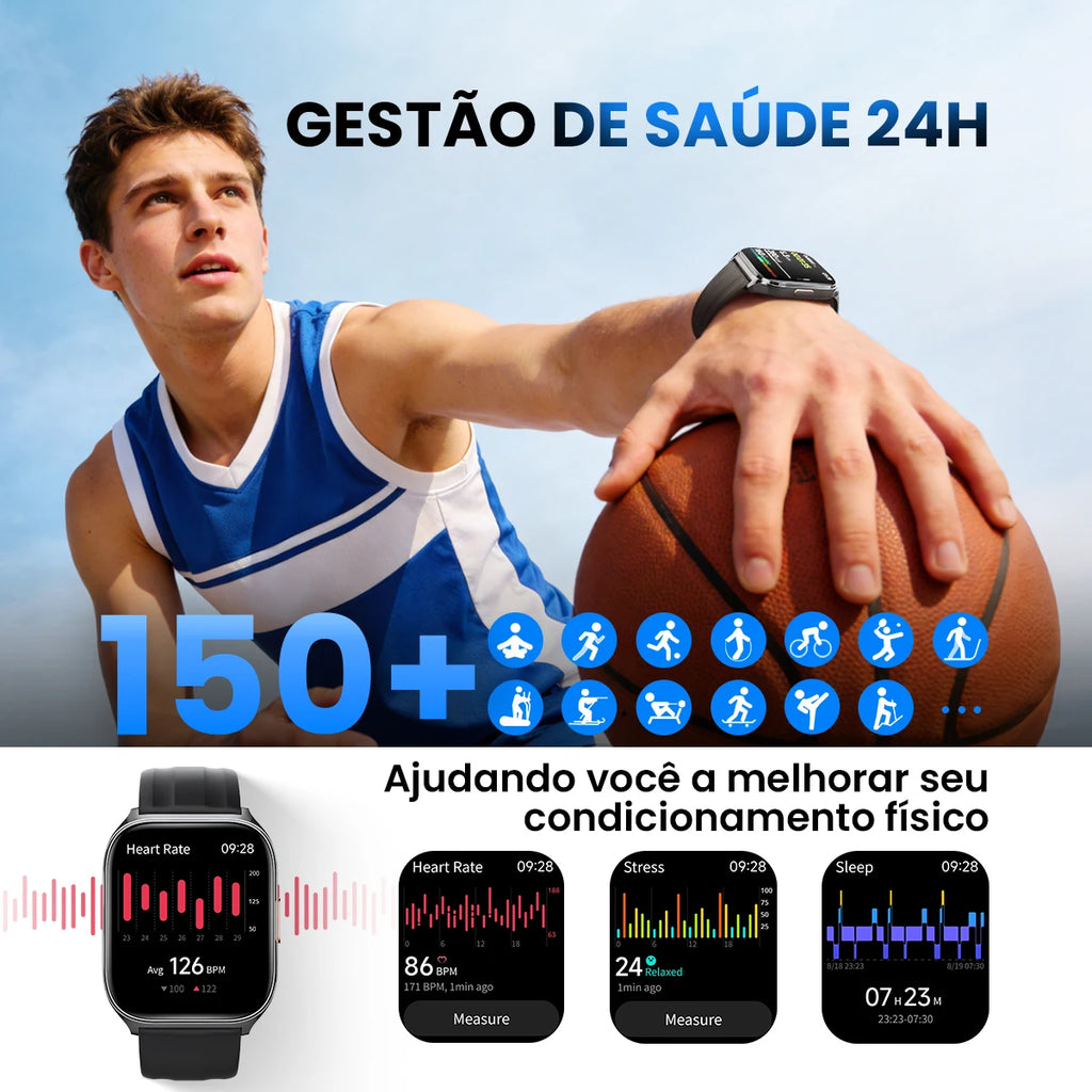 HAYLOU Watch 3 Voice Calling Smartwatch 1.85'' AMOLED Screen 24h Health Monitoring 150+ Sports Modes Smart Watch 1ATM Waterproof
