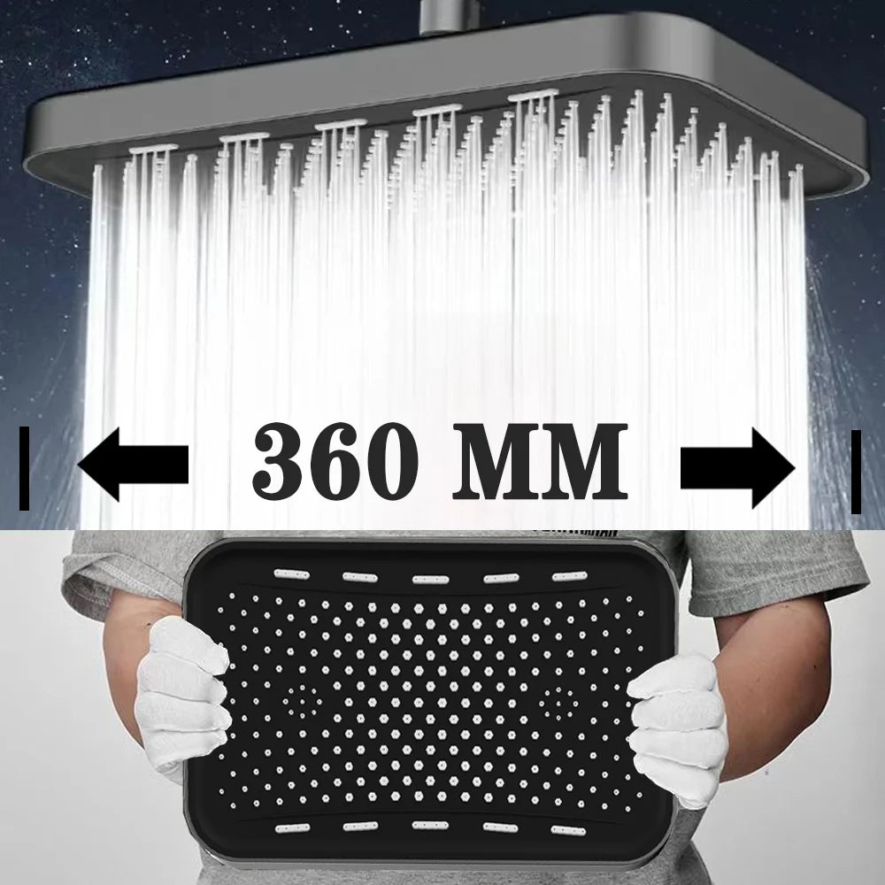 Large showerhead, pressurized showerhead, top spray, pressurized bathroom, rain shower, household shower, showerhead, shower