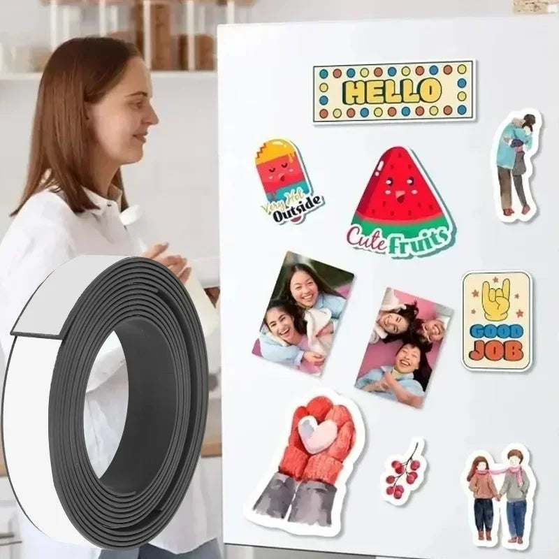 10/1m Strong Magnetic Tape Self Adhesive Magnetic Strips Flexible Tapes for Home Office DIY Photos Poster Fixed Rubber Magnets