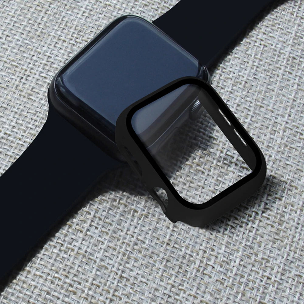 Tempered Glass+Case for Apple Watch Ultra 3 2 49 45 41 40 44 42 46mm PC Bumper Protector cover For iWatch 11 10 SE 9 8 7 6 5