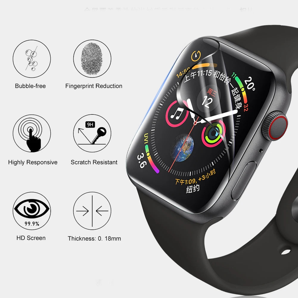 5PCS Screen Protector for Apple Watch Ultra 3 2 49MM 40MM 41MM 42MM 44MM 45MM 38MM Soft Film for iWatch Series 11 10 9 8 7 6 SE