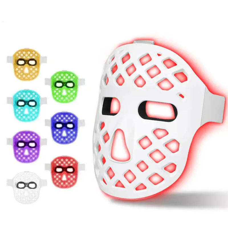 5D LED Face Mask Portable 8 Colors Red Light Near Infrared Therapy for Anti-Aging Skin Rejuvenation Home Use LED Light Therapy