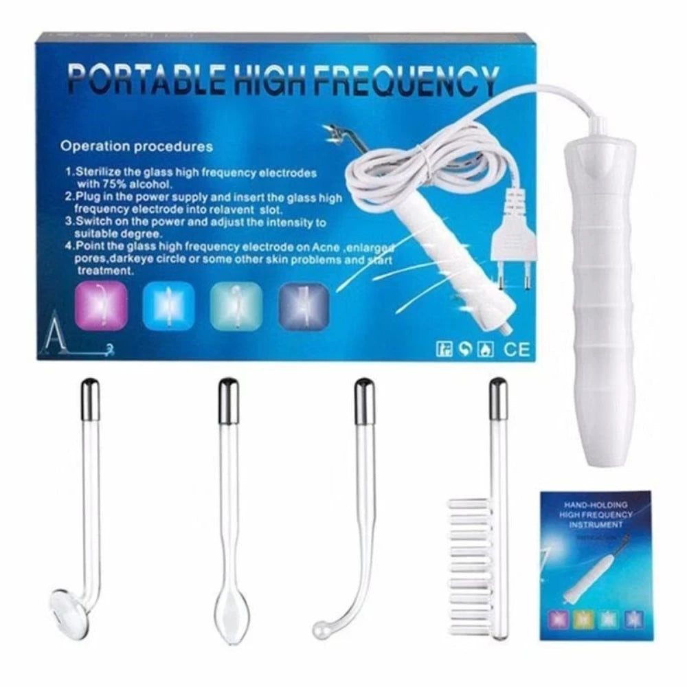 Portable Electrical High Frequency Facial Beauty Machine for Acne Treatment Skin Tightening and Detox