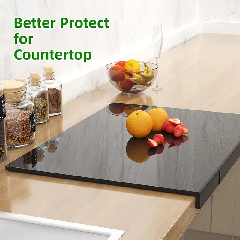 LMETJMA Acrylic Cutting Board with Lip Non Slip Cutting Board for Countertop Protector Durable Kitchen Chopping Board JT324