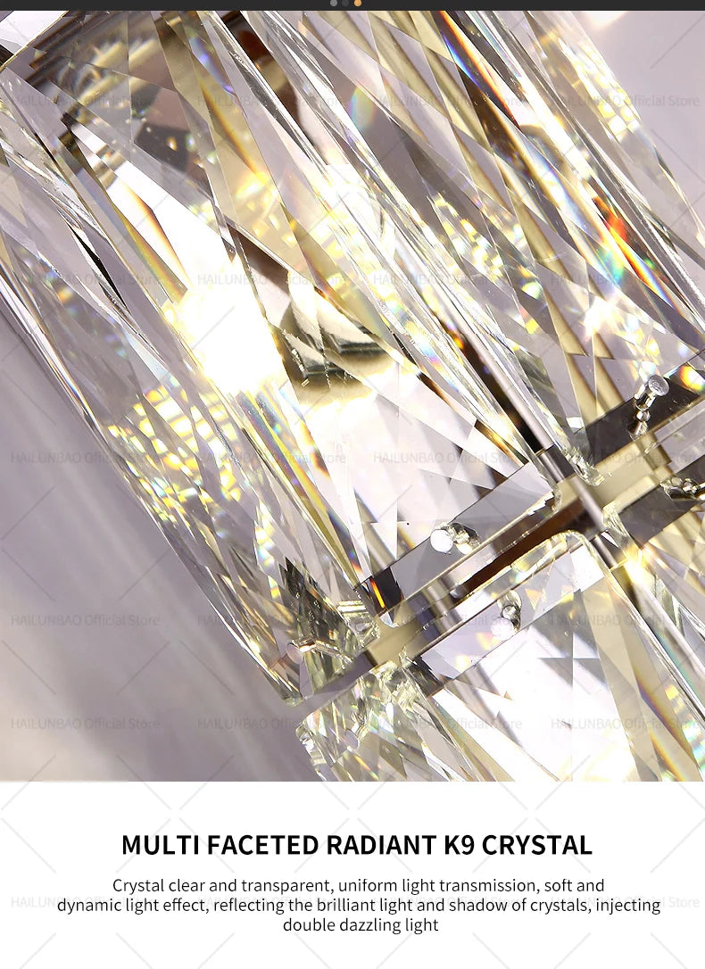 Light Luxury Crystal Wall Lamp Creative Villa Living Room TV Background Wall Lamp Network Red Modeling wall Bedroom Bedside Lamp