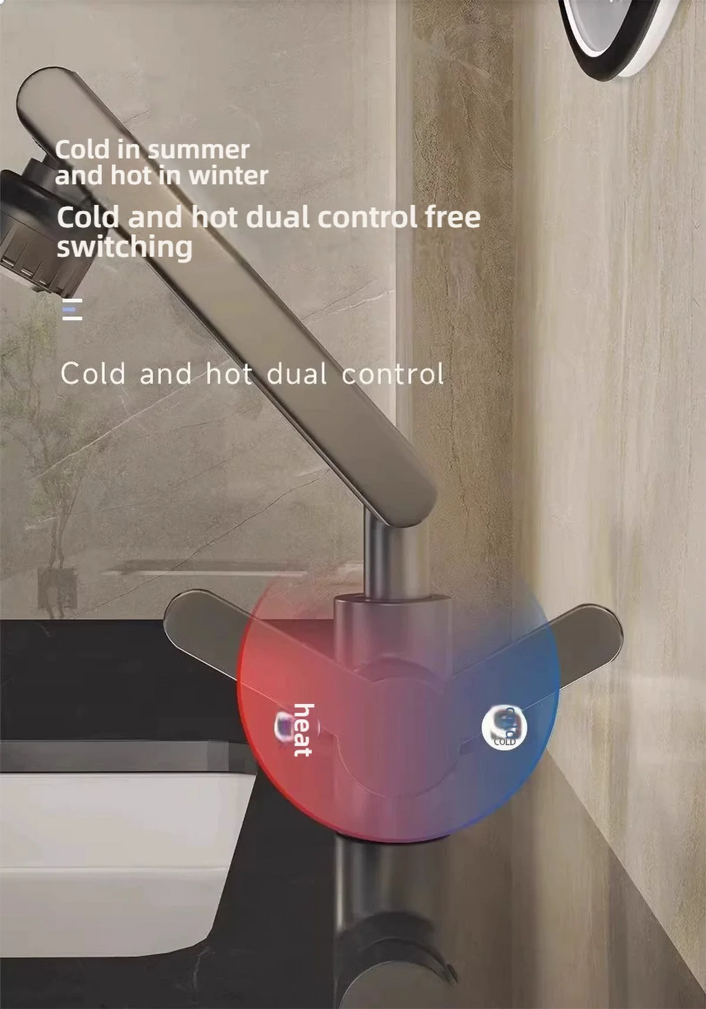 1080° Swivel Kitchen Sink Faucet Bathroom Sink Faucet Basin Faucet Multifunction Cold and Hot Water Tap
