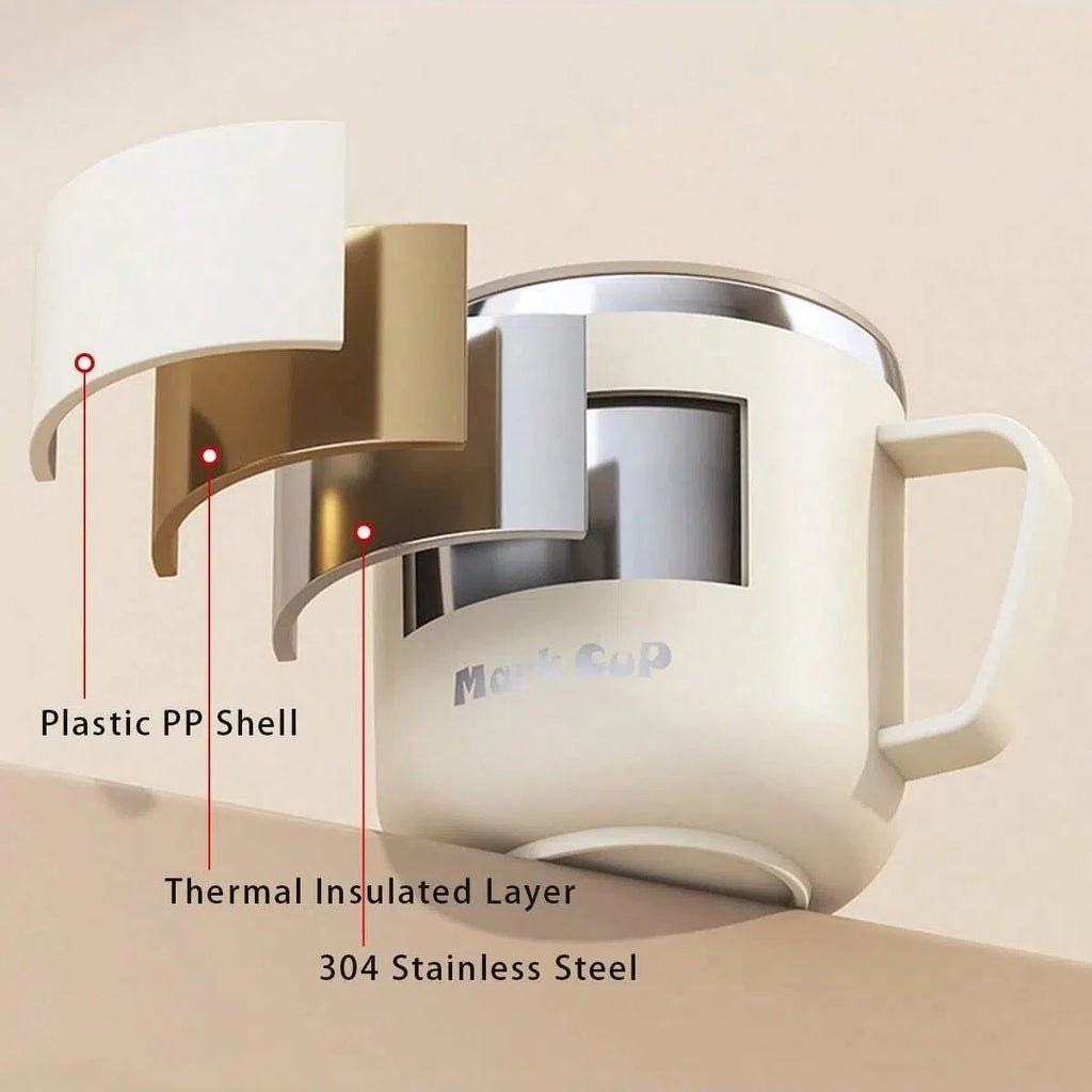 400ML Insulated Coffee Mug With Lid 304 Stainless Steel Double Wall Water Cup Sealed Milk Coffee Cup Student Adult Drinkware