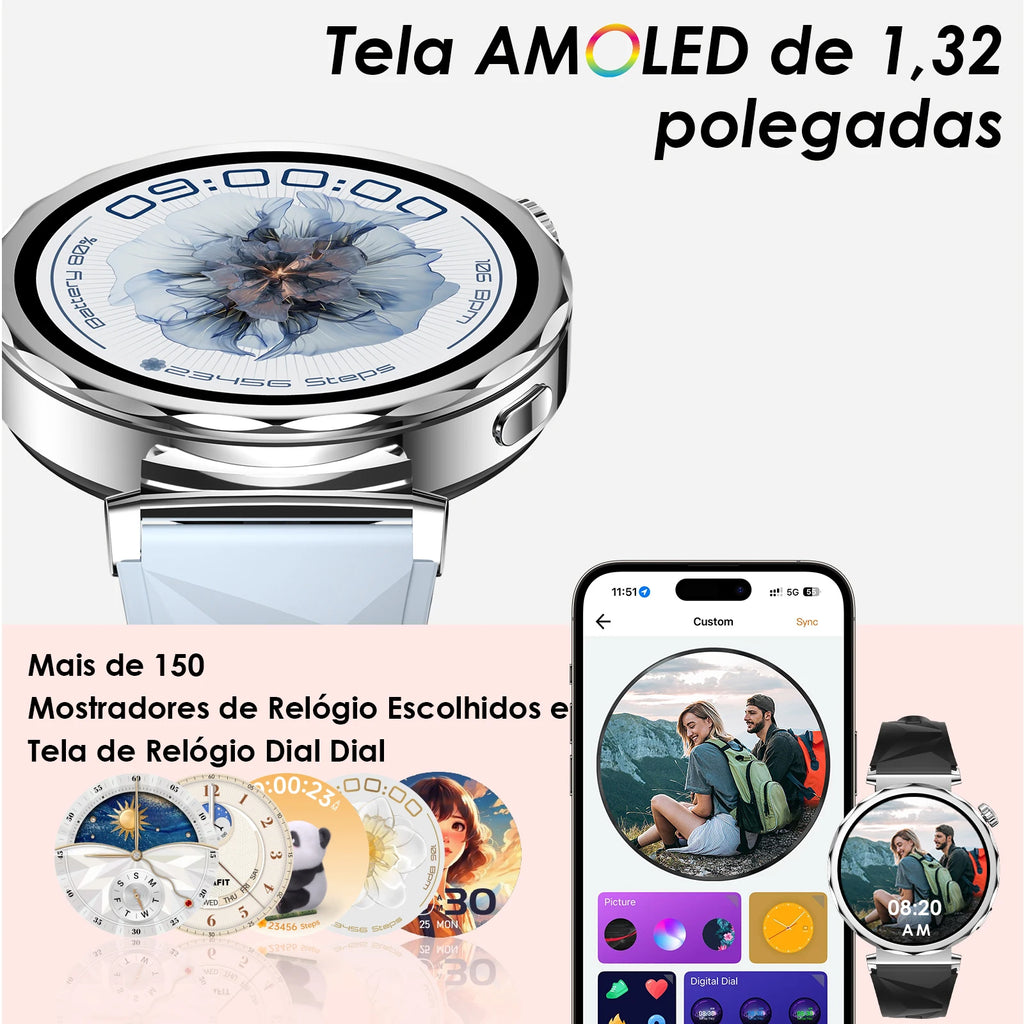 AURAIF ELLA 4: Women's Smart Watch with Multiple Sports Modes, Bluetooth Calls and Customizable Dials