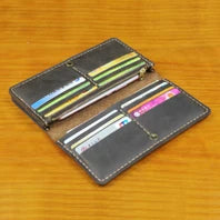 Luxury Handmade Genuine Leather Men Wallet Bifold Purse Male Wallets Short Money Clip Vintage Leather Money Bag with zip pocket