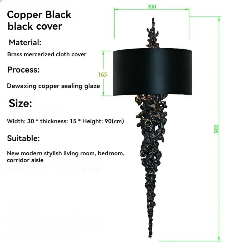 Later, All Copper Living Room Wall Lamps Model Rooms Corridors Lobbies Clubs Artistic Wall Lamps Simple Decorative Wall Light