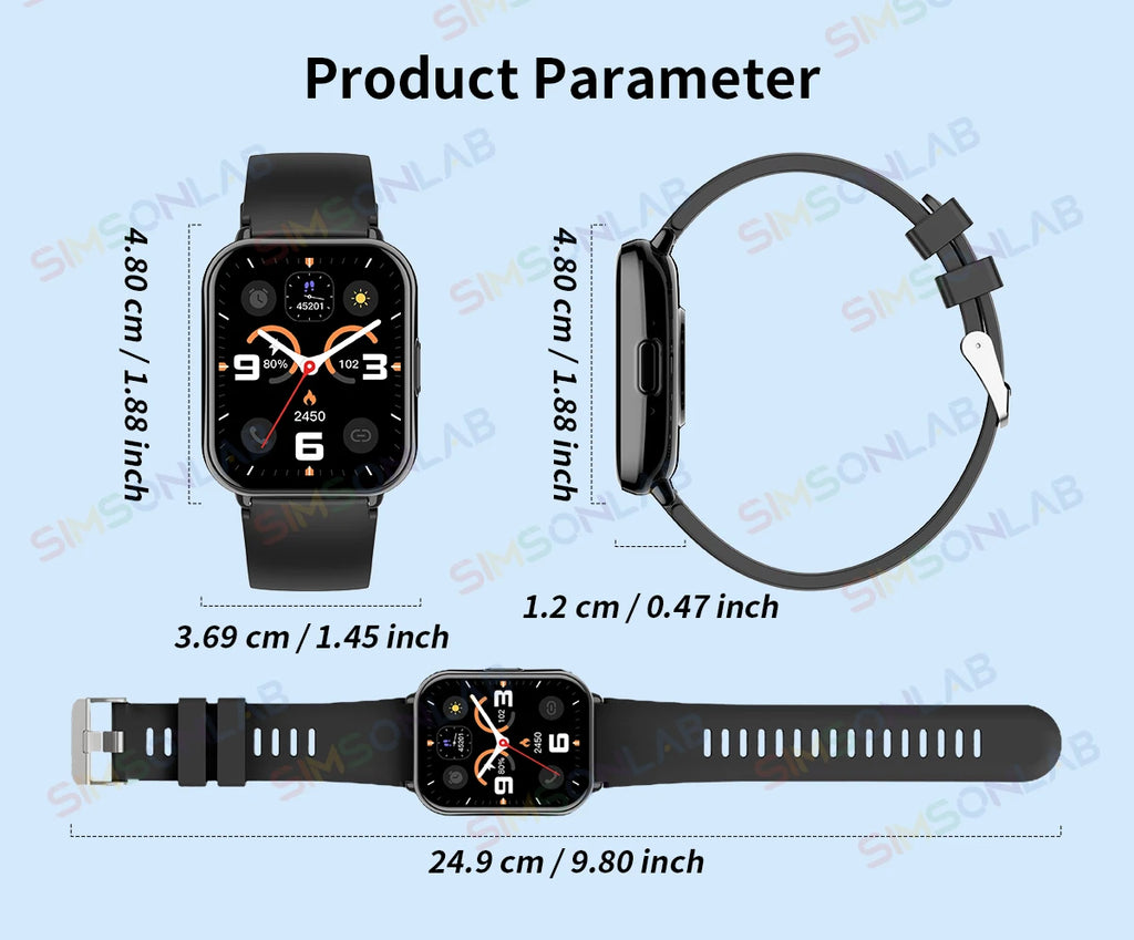 Global Edition Watch 5 Lite Men Women Display 100+ Sports Mode 1.83 Full Touch Bluetooth Call Waterproof Smart Watch Gifts