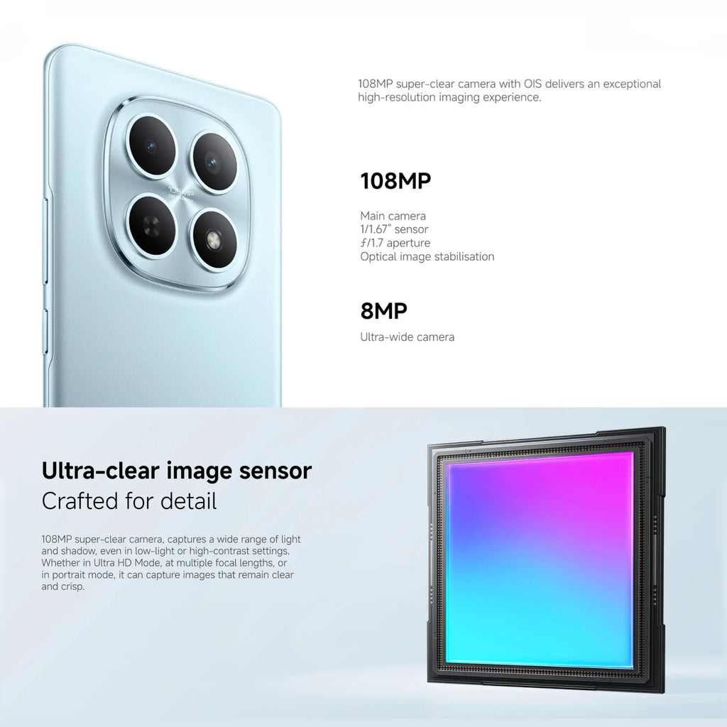 Xiaomi Redmi Note 15 5G 8+256GB Global Version Snapdragon® 6 Gen 3 Mobile Platform 6.77" 120Hz Display 108MP Camera 5520mAh 45W