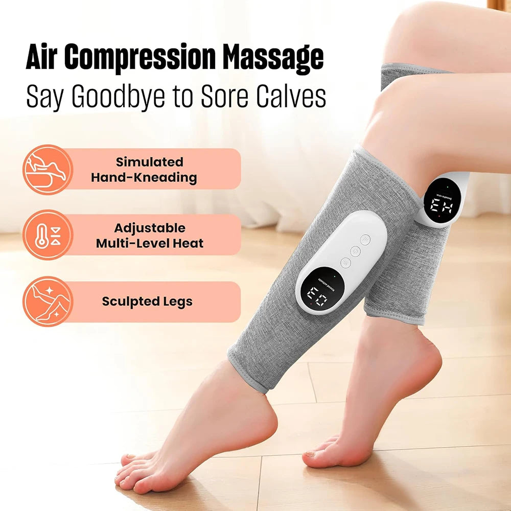 1/2Pcs Electric Leg Massager Wireless Rechargeable Air Compression Calf Massage Relax Leg 3 Modes 360° Air Pressure Leg Massage