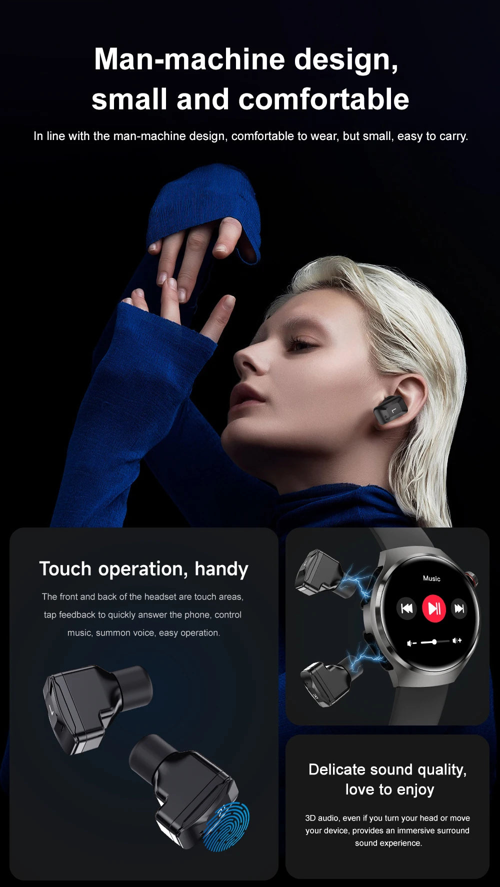 GEJIAN 2025 New TWS 2-in-1 Bluetooth Earphones Smart Watch Heart Rate Monitoring NFC BT call GPS Sports Trajectory Smartwatches