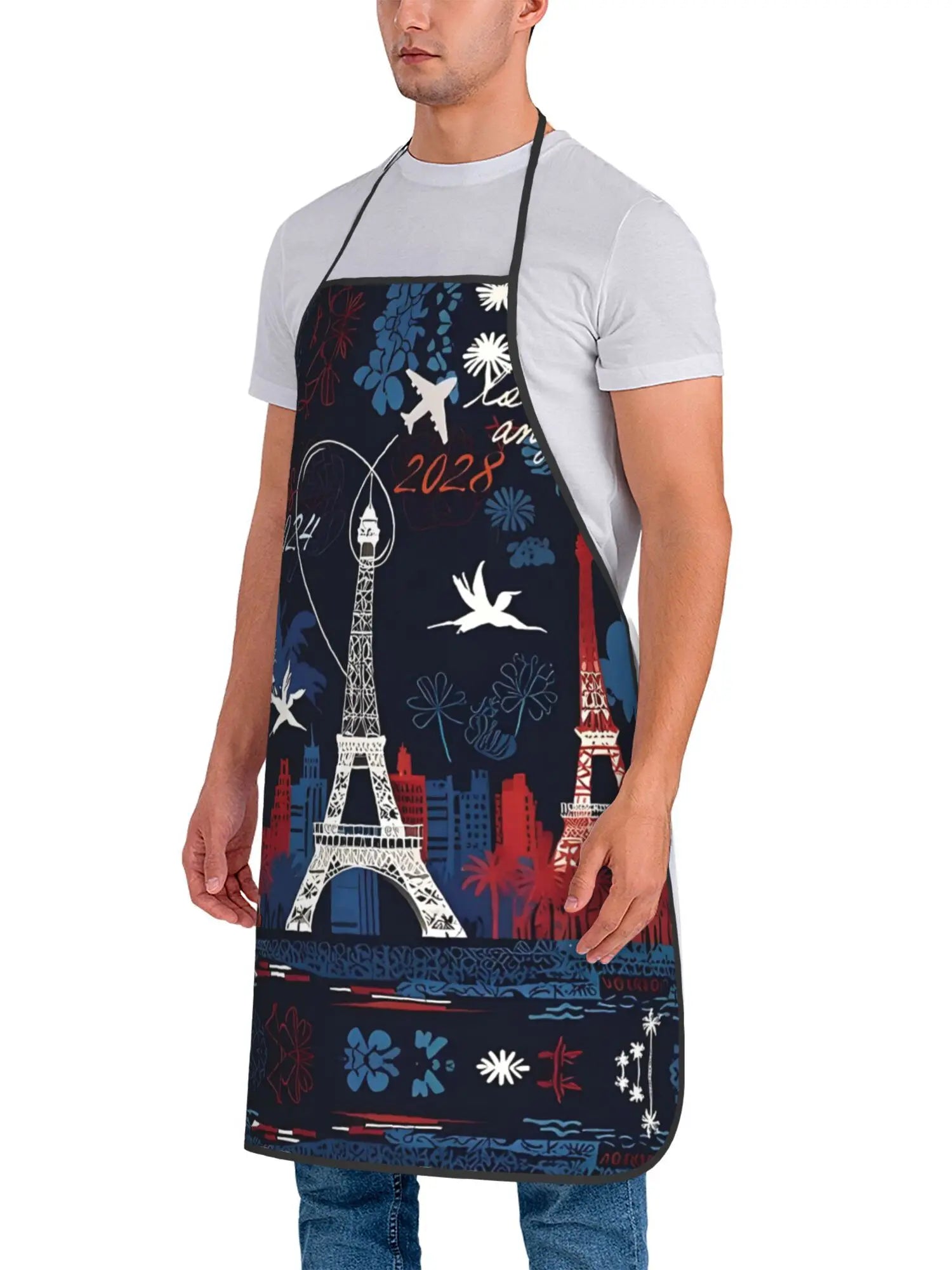 Paris to LA Adjustable Cooking Apron Unisex Household