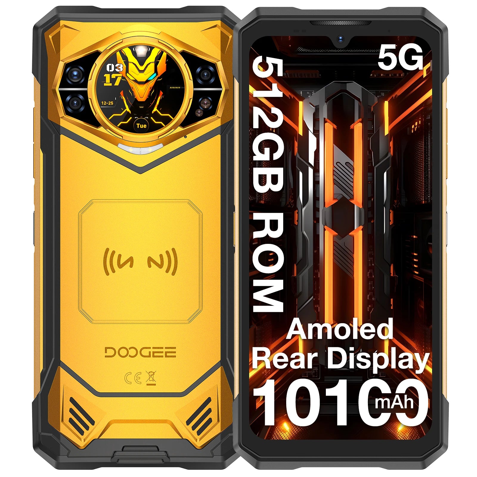 DOOGEE S200 X 5G Rugged Phone 6.72" 120Hz Dimensity 7050 12GB+512GB AI Triple Camera 10100mAh Battery NFC 5g Smartphone