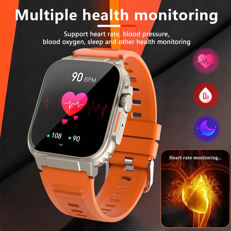 LIGE 600mAh high-Capacity Smart Watch Ultra Watch Men Bluetooth Call TWS Local Music Smartwatch Sport IP68 Waterproof Watches