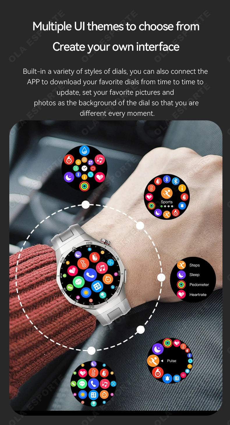 2026 New Watch5 PRO Smart Watch Men AMOLED HD Screen Sports Fitness Waterproof Watch Heart Rate Bluetooth Call Smartwatch HW12