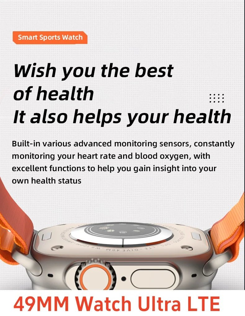 32+256GB 4G Smart Watch Android System With 2.2 inch Amoled Screen 800W Camera WiFi GPS 4g SIM card S10 Ultra Smartwatch For Men