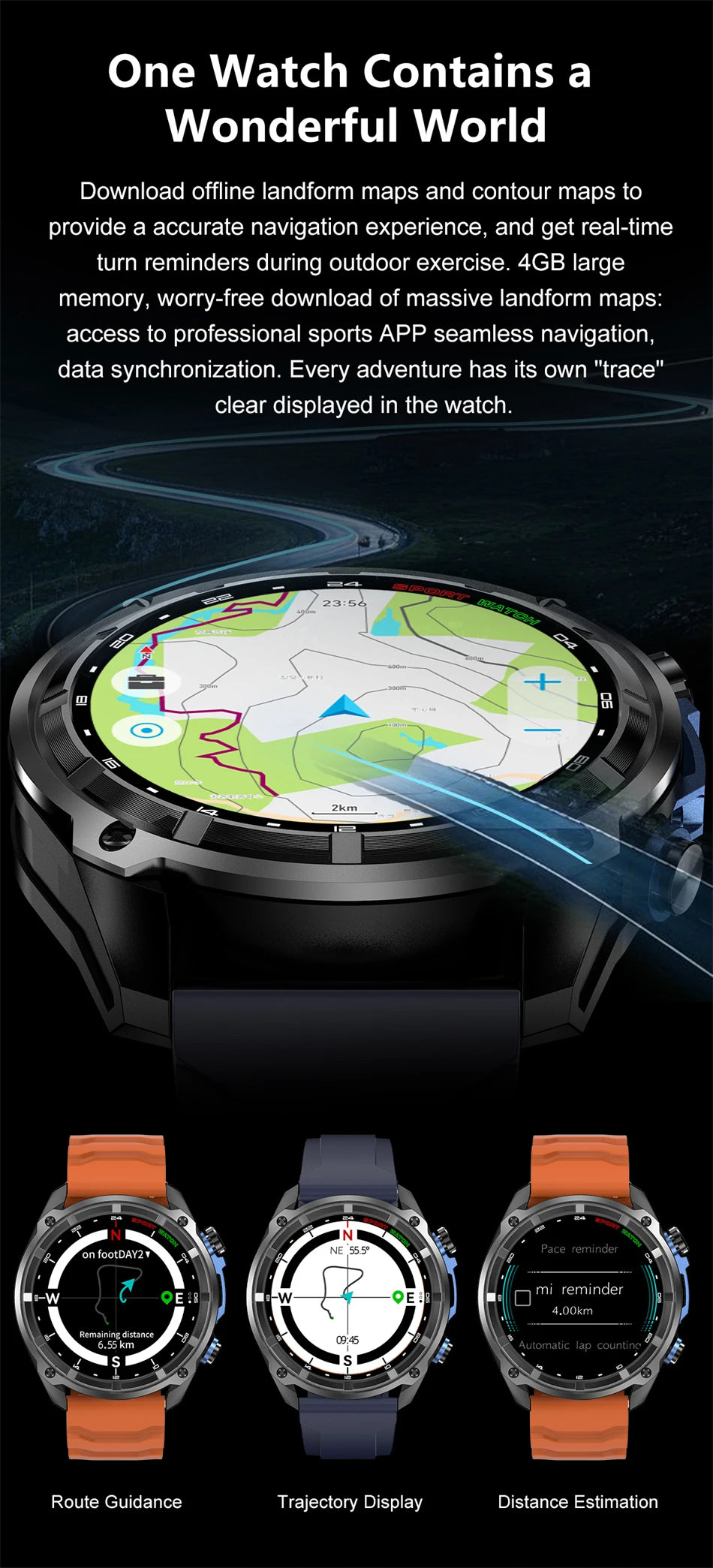 For iOS 4GB DTG1 Ultra GPS NFC SmartWatch 5ATM Waterproof Built-in Dual-band GNSS Compass Military Sport Smartwatch Men 2025New