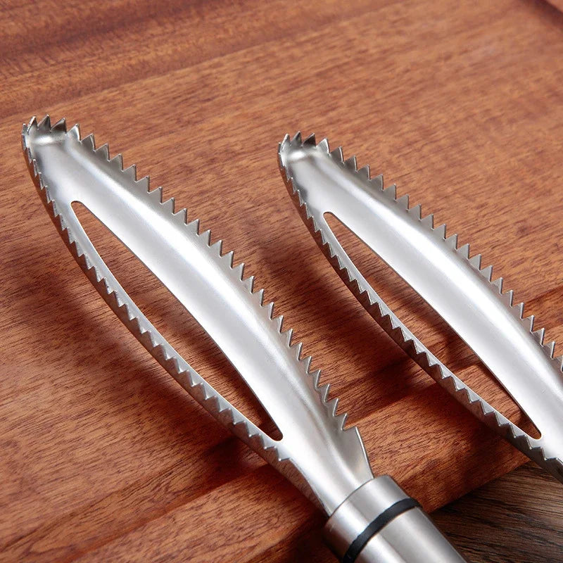 Kitchen Accessories Stainles Fish Scales Scraping Graters Fast Remove Fish Cleaning Peeler Scraper Fish Bone Tweezers Tool Gadge