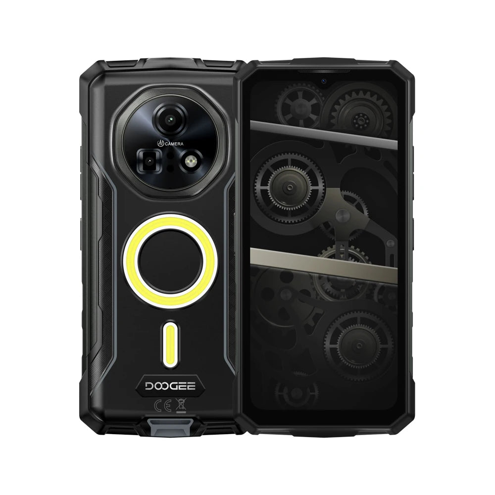 DOOGEE Fire 7 Pro Rugged Phone Dual Camping Lights Support Push-to-Talk Over Cellular 13000mAh Battery Android 15 Smartphone