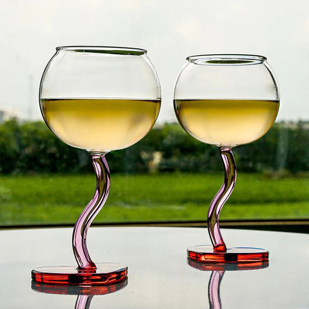 1PC Heart Shaped Wine Glass Goblet High Borosilicate Glass for Wedding Birthday Anniversary Valentine's Day Gift