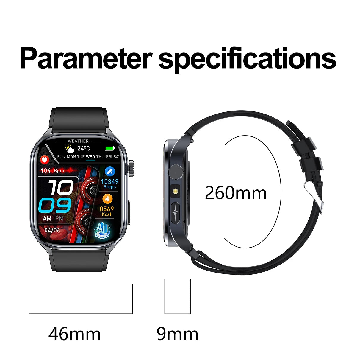 New Accurate Blood Pressure Smart Watch Uric Acid ECG+PPG Blood Oxygen Body Analysis Body Fat LED Flashlight smart watches 2025