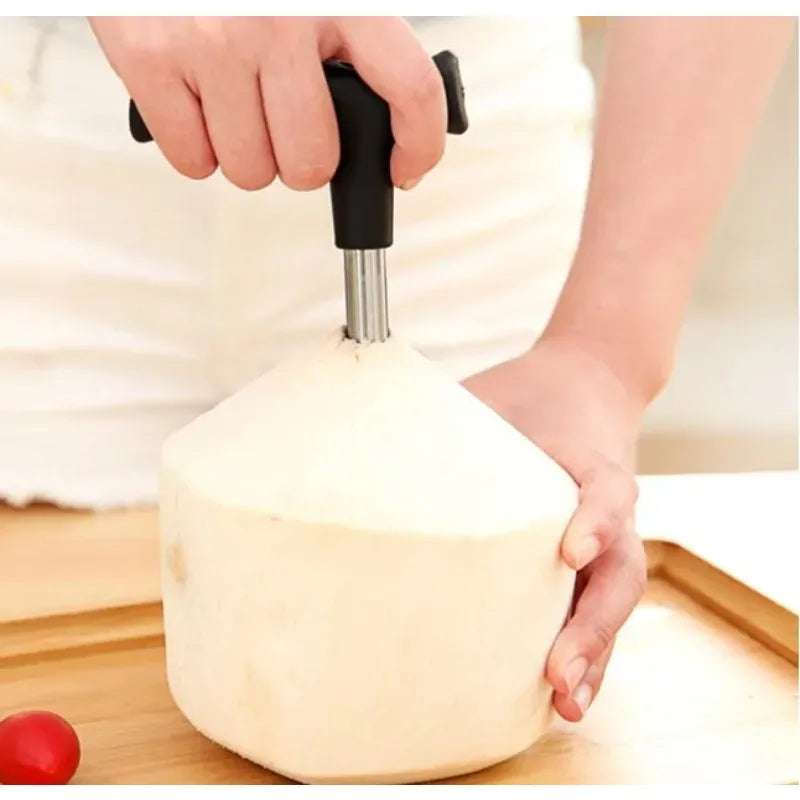 Kitchen Accessories Hot New Useful Durable Stainless Steel Coconut Opener Opening Driller Cut Knife Hole Tools +Cleaning Stick