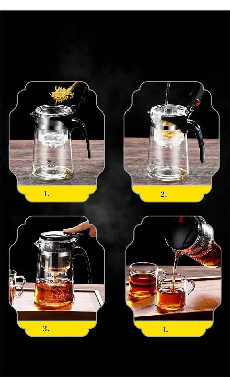 500ml-1800ml  Glass Teapot  Borosilicate Glass Split Type Teapot Heat Resistant Glass Teapot Tea Part Gift Idea Household