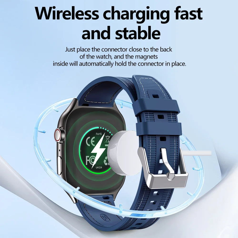 LAXASFIT New Slim Smart Watch Men's 2.01-inch AMOLED Curved Display Bluetooth Talk Sports Fitness Tracking Smartwatch Women's