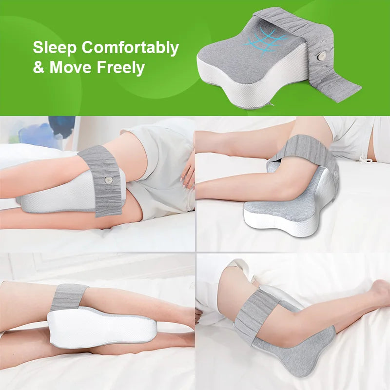 Long 14”Knee Pillow for Side Sleeper Fully Support Thighs and Knees for Required Knee Separation- Leg Pillow - Large, Gray