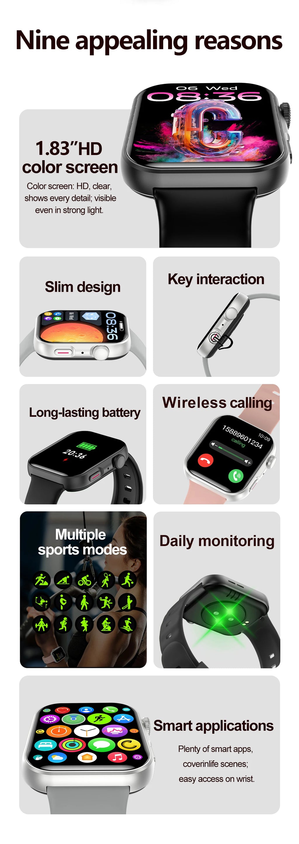 LIGE 1.83" HD Screen Smart Watch For Man Women Bluetooth Call Sports Fitness Heart Rate Blood Oxygen Monitor Men Smartwatch 2026