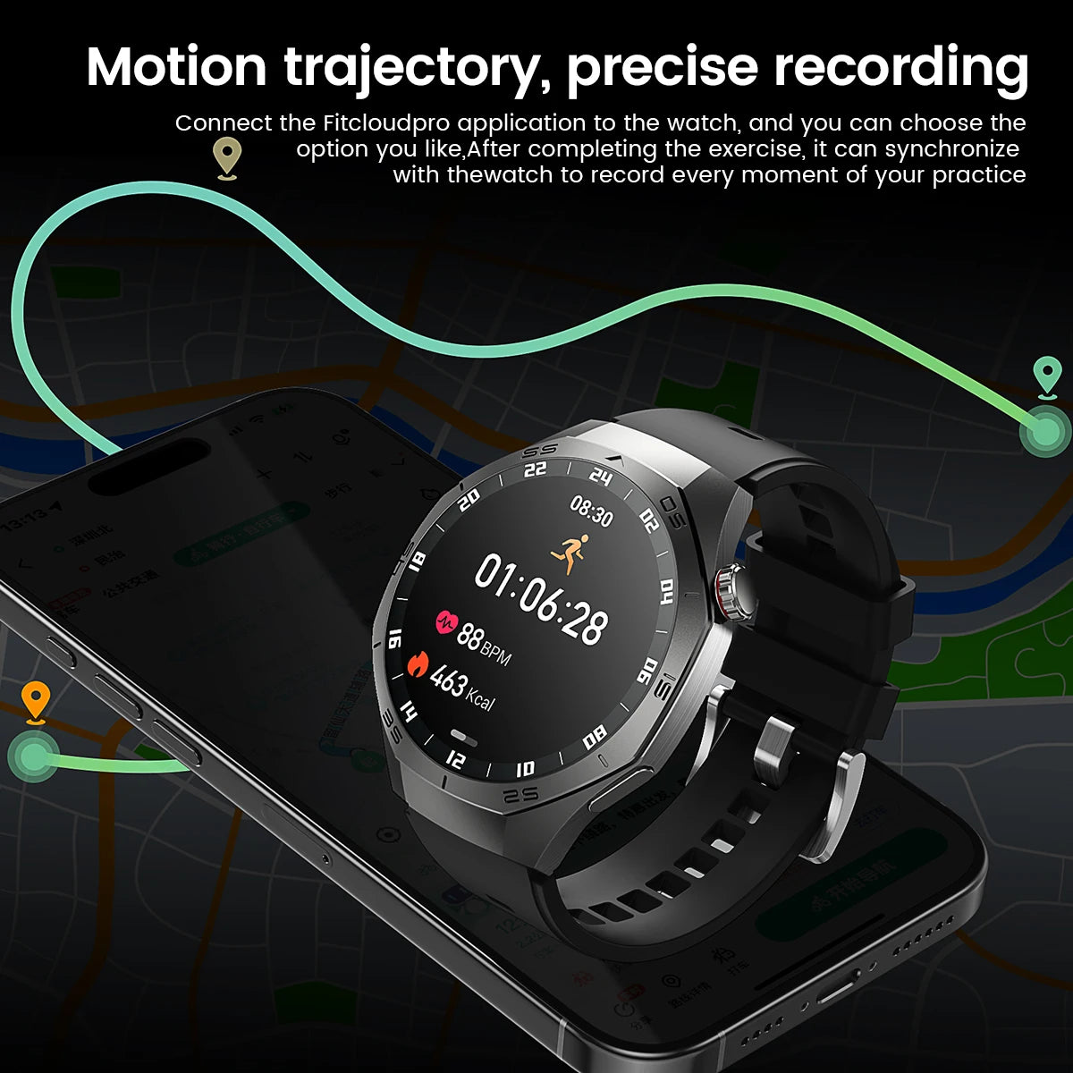 Smart Watch 5 Pro GPS NFC Smartwatch Men 360*360 AMOLED Screen Heart Rate Monitor Bluetooth Call IP67 Waterproof Men Smartwatch