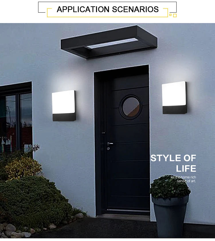 Outdoor waterproof IP65 minimalist ultra bright wall lamp villa courtyard entrance garden wall lamp exterior wall decoration