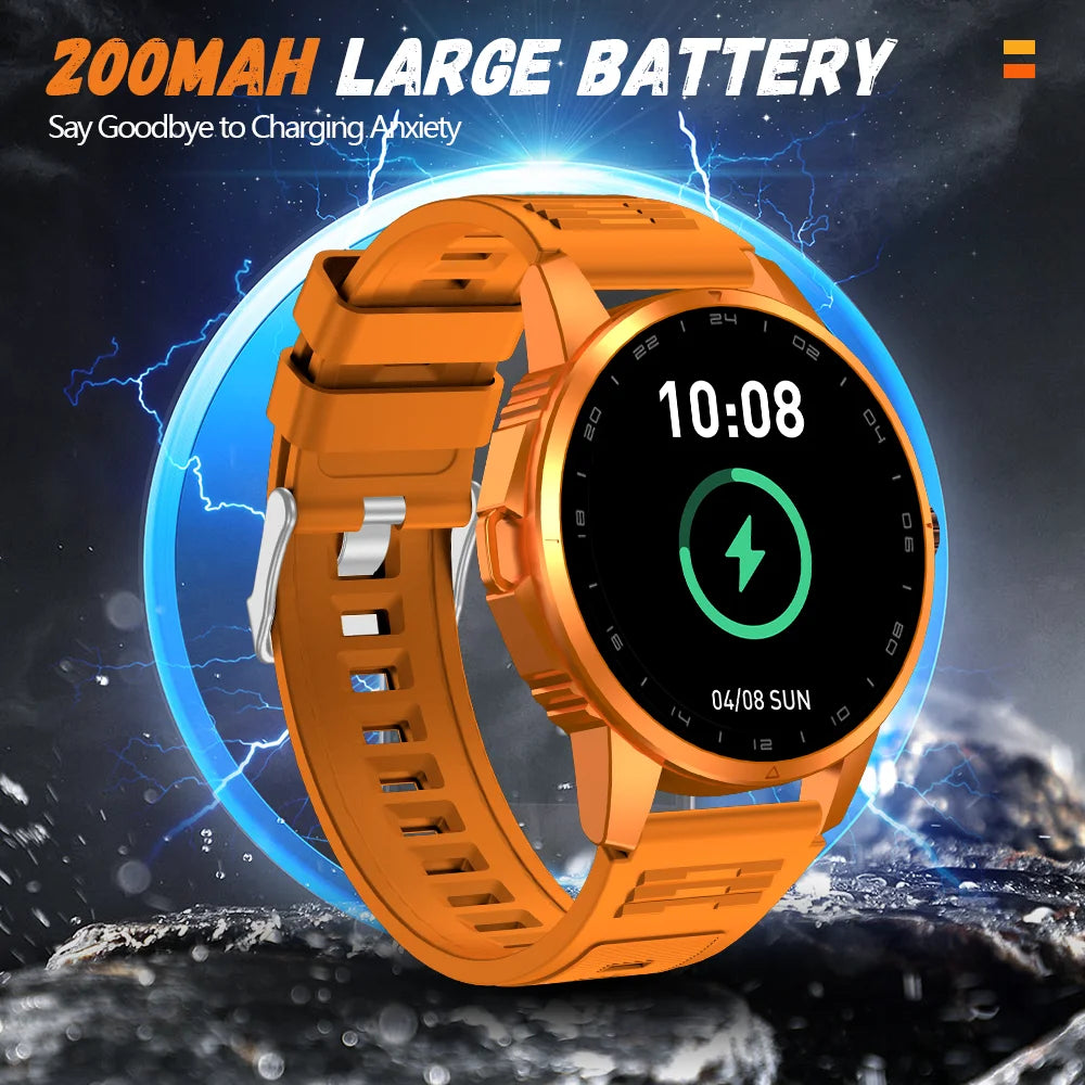 2026 Men's Smart Watch LED Outdoor Flashlight Bluetooth Call Multifunctional Sports Fitness Tracker Large Capacity Battery